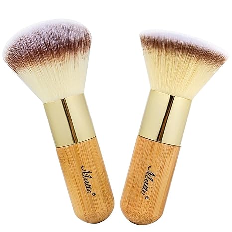 2 Pieces Face Blush Kabuki Powder Foundation Makeup Brushes Set